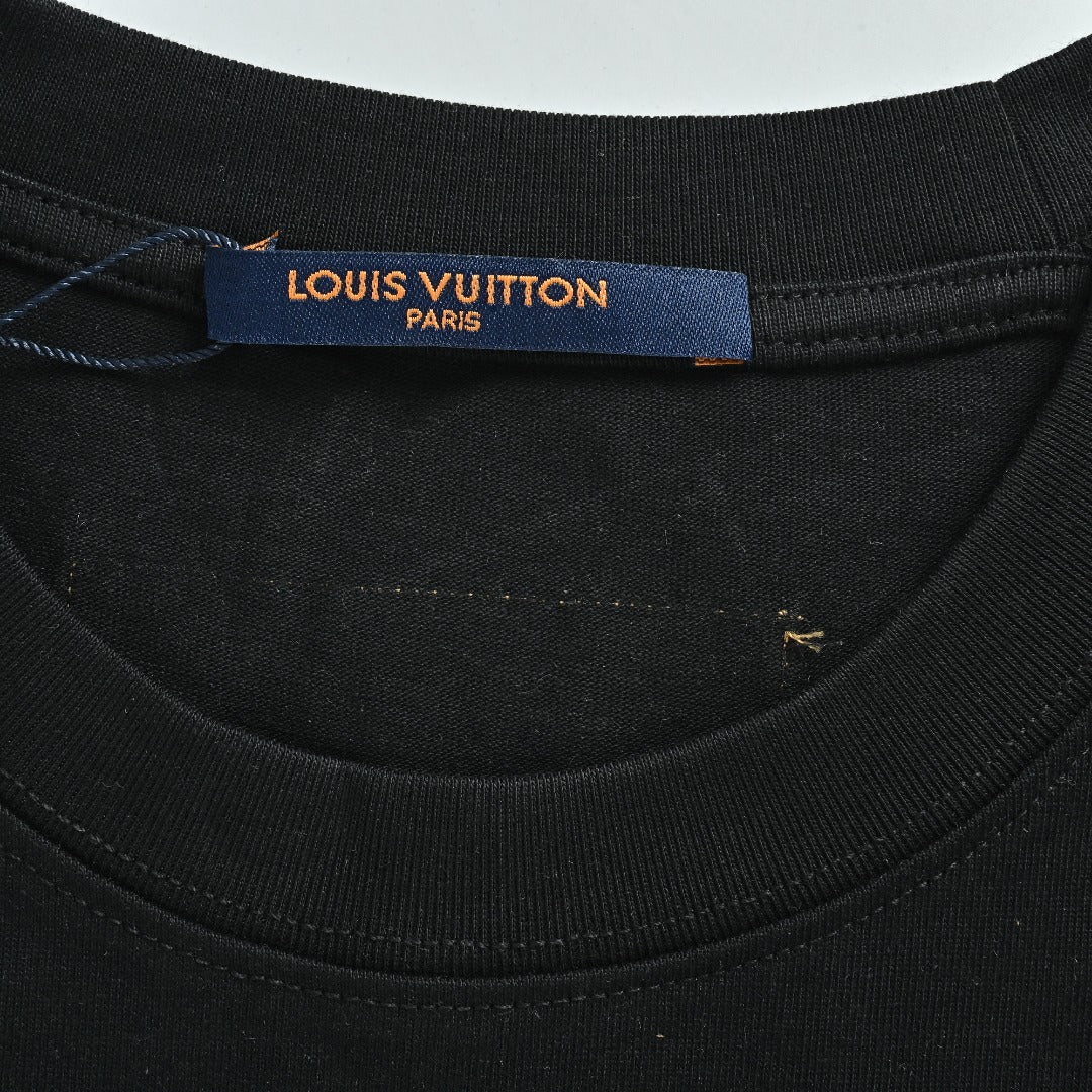 Louis Vuitton LV 26SS Chain Ring Logo Print Short Sleeve T-Shirt - Black
