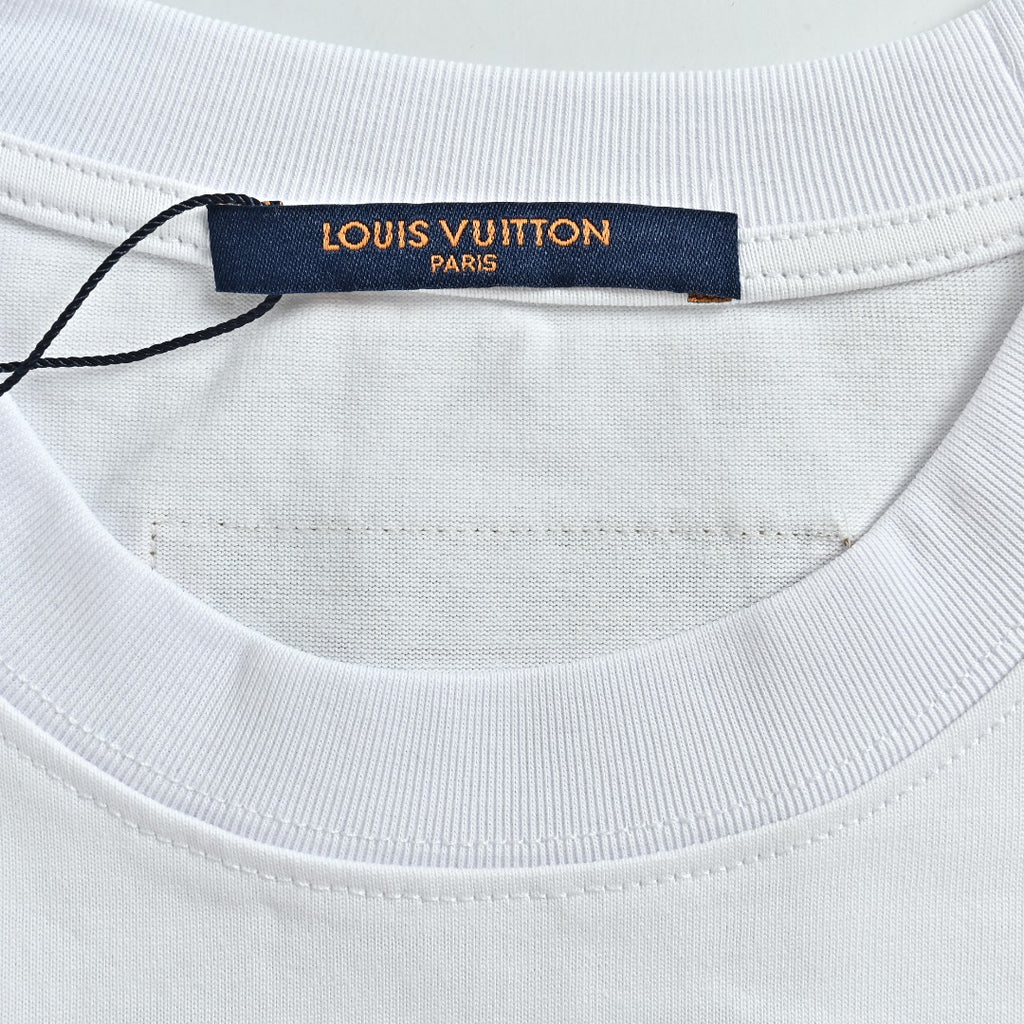 Louis Vuitton LV 26SS Chain Ring Logo Print Short Sleeve T-Shirt - White