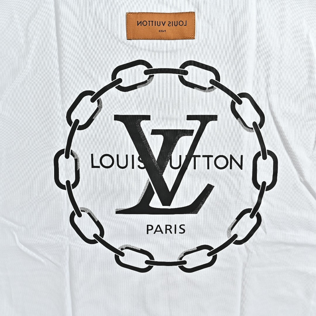 Louis Vuitton LV 26SS Chain Ring Logo Print Short Sleeve T-Shirt - White