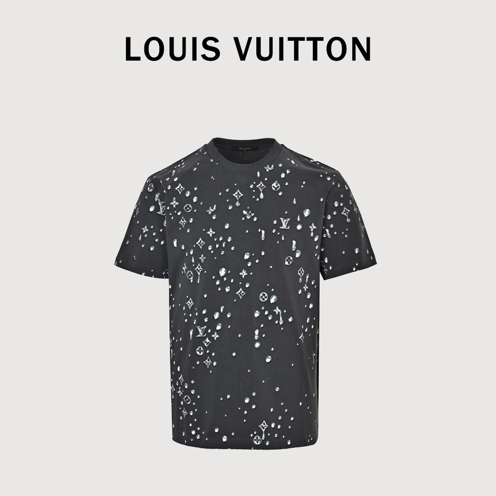 Louis Vuitton LV 26SS Raindrop Monogram Scatter Print Short Sleeve T-Shirt - Black