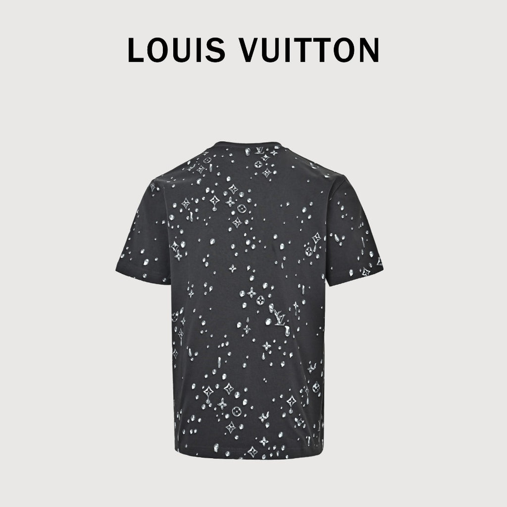 Louis Vuitton LV 26SS Raindrop Monogram Scatter Print Short Sleeve T-Shirt - Black