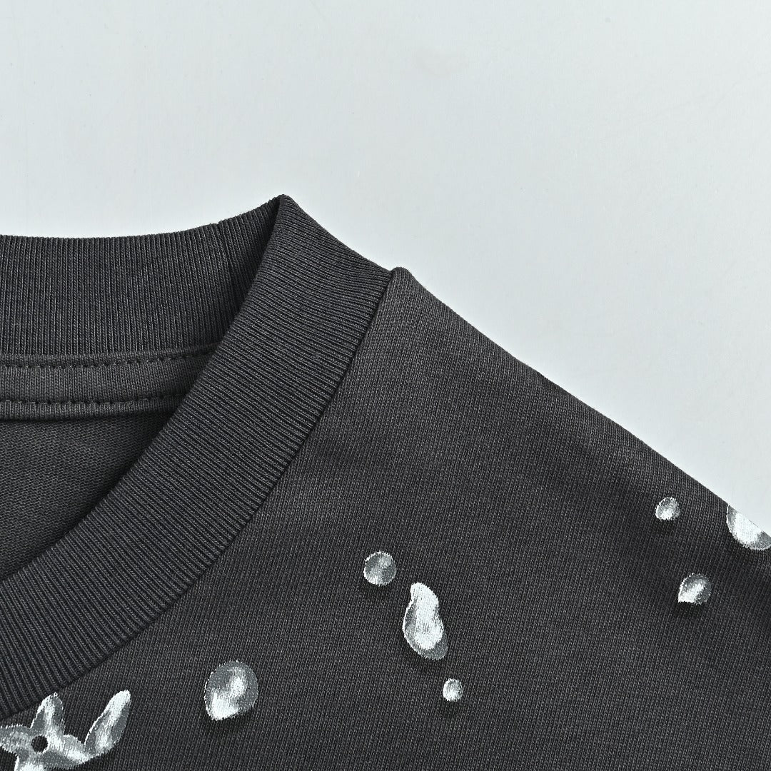Louis Vuitton LV 26SS Raindrop Monogram Scatter Print Short Sleeve T-Shirt - Black