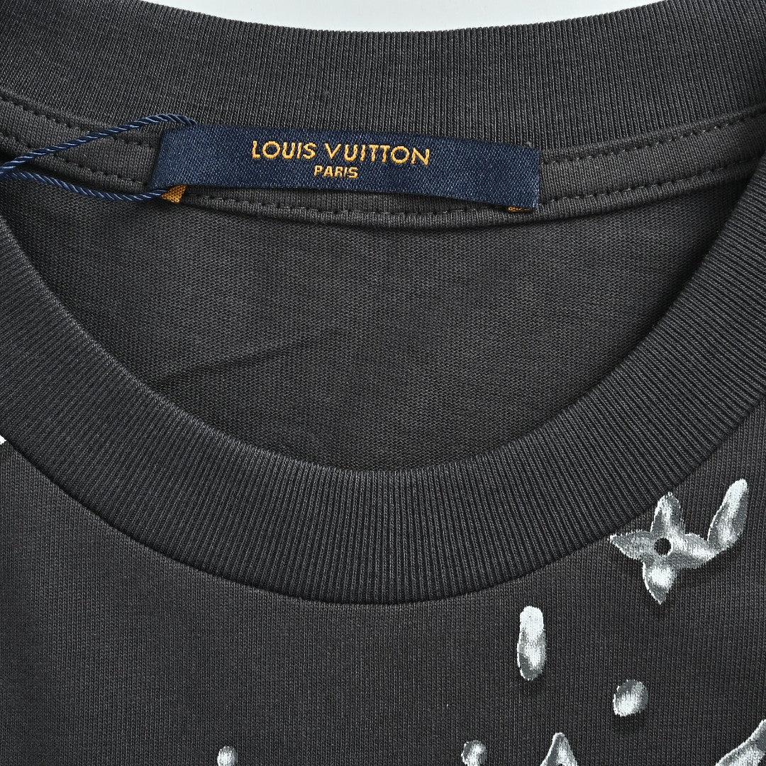 Louis Vuitton LV 26SS Raindrop Monogram Scatter Print Short Sleeve T-Shirt - Black