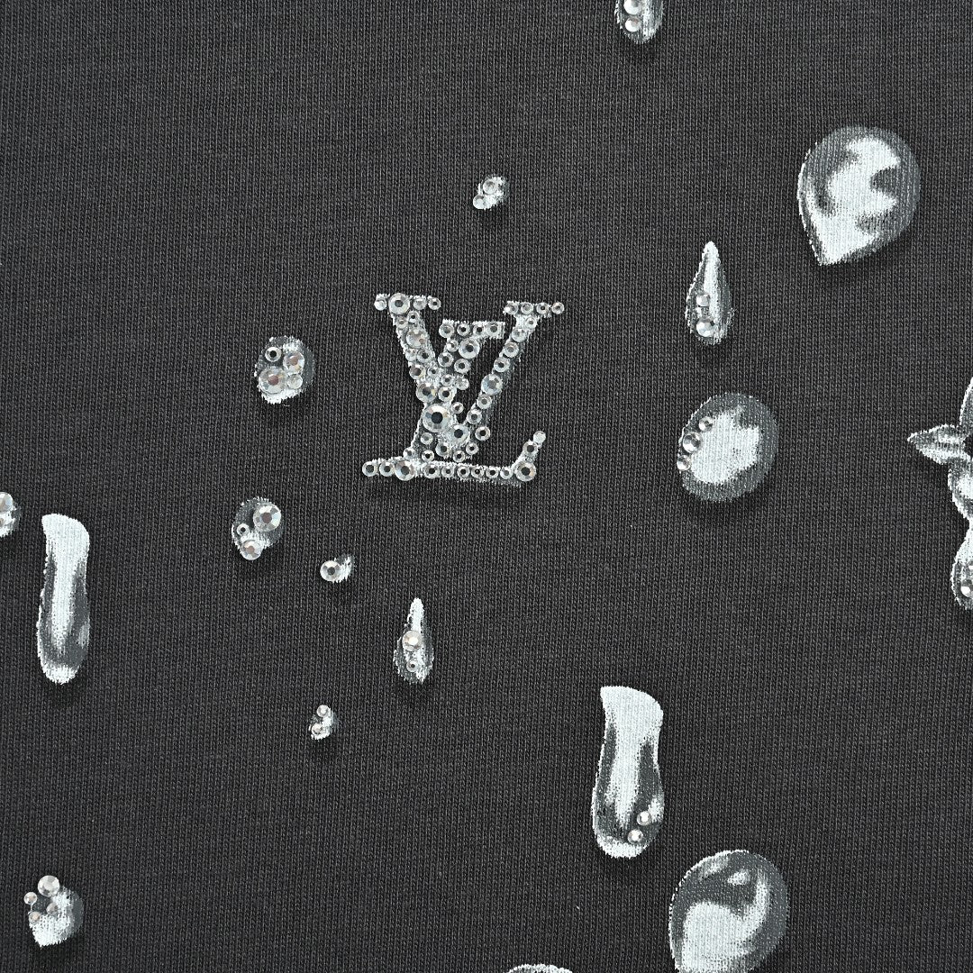 Louis Vuitton LV 26SS Raindrop Monogram Scatter Print Short Sleeve T-Shirt - Black