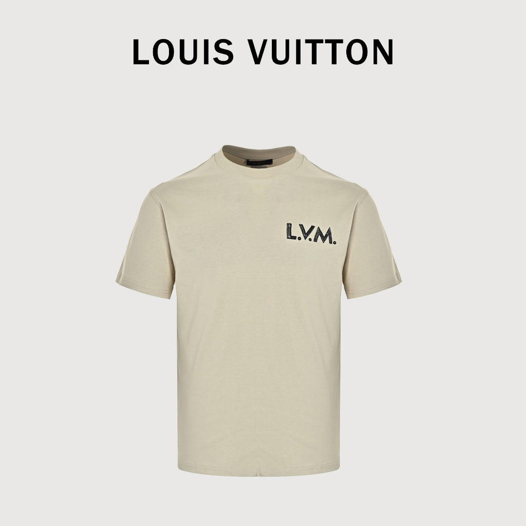 Louis Vuitton LV 26SS L.V.M. Embroidered Badge Short Sleeve T-Shirt - Stone Beige
