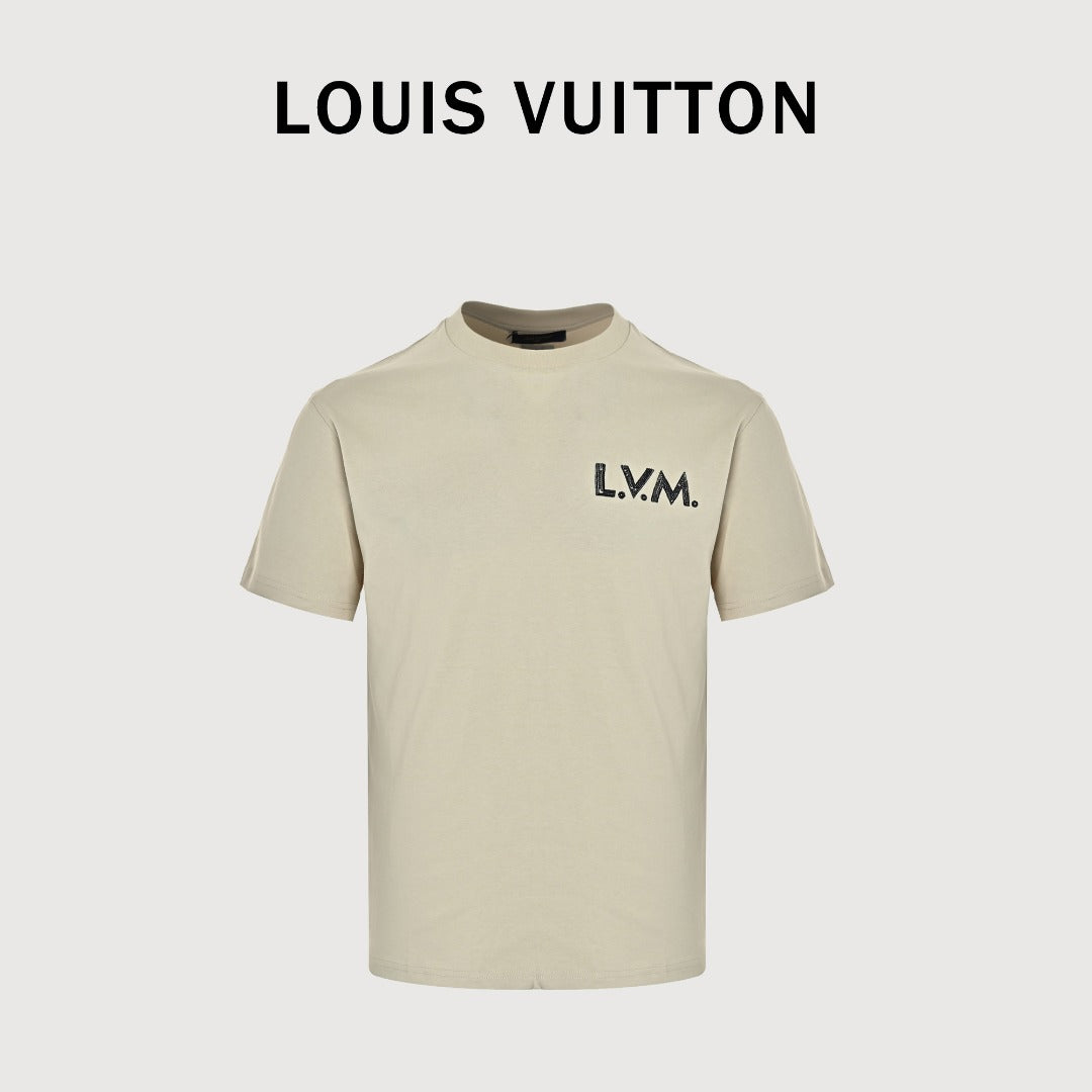 Louis Vuitton LV 26SS L.V.M. Embroidered Badge Short Sleeve T-Shirt - Stone Beige