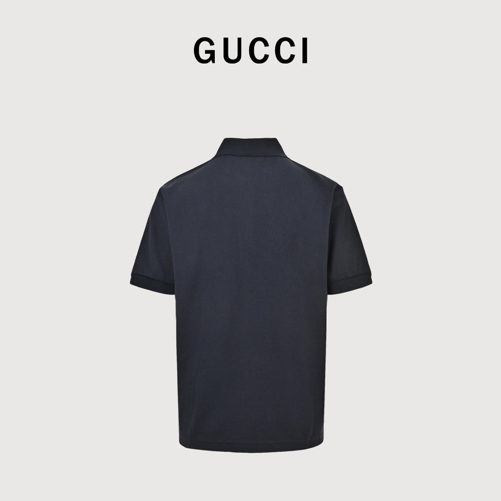 Gucci GUC GG Embroidered Short-Sleeve Polo Shirt