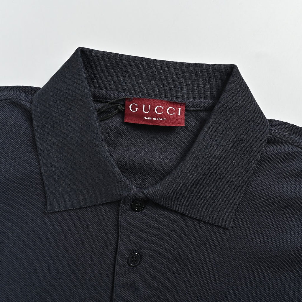 Gucci GUC GG Embroidered Short-Sleeve Polo Shirt