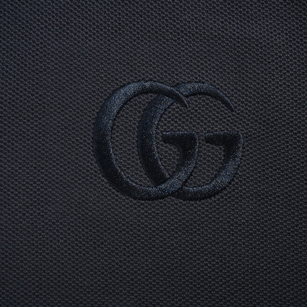 Gucci GUC GG Embroidered Short-Sleeve Polo Shirt