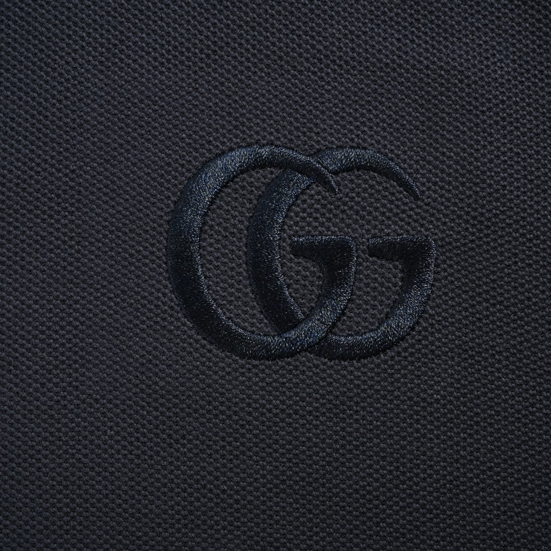 Gucci GUC GG Embroidered Short-Sleeve Polo Shirt