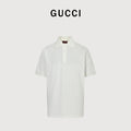 Gucci GUC GG Embroidered Short-Sleeve Polo Shirt - White