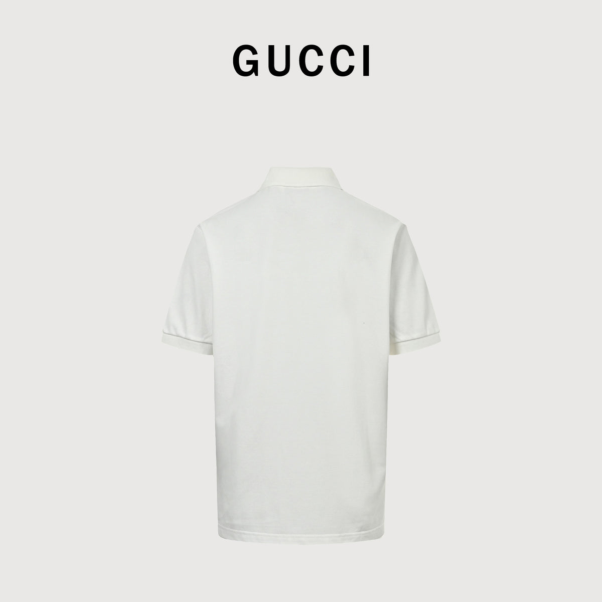 Gucci GUC GG Embroidered Short-Sleeve Polo Shirt - White