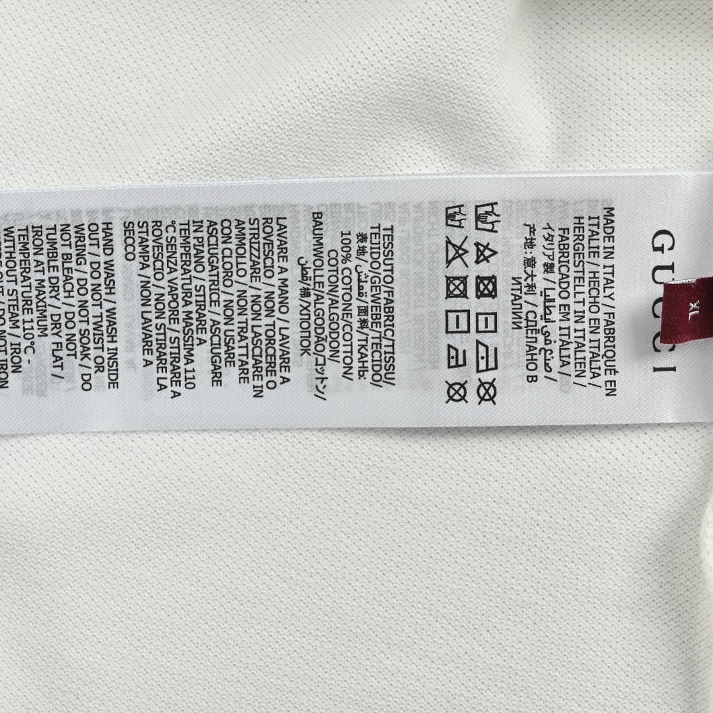 Gucci GUC GG Embroidered Short-Sleeve Polo Shirt - White