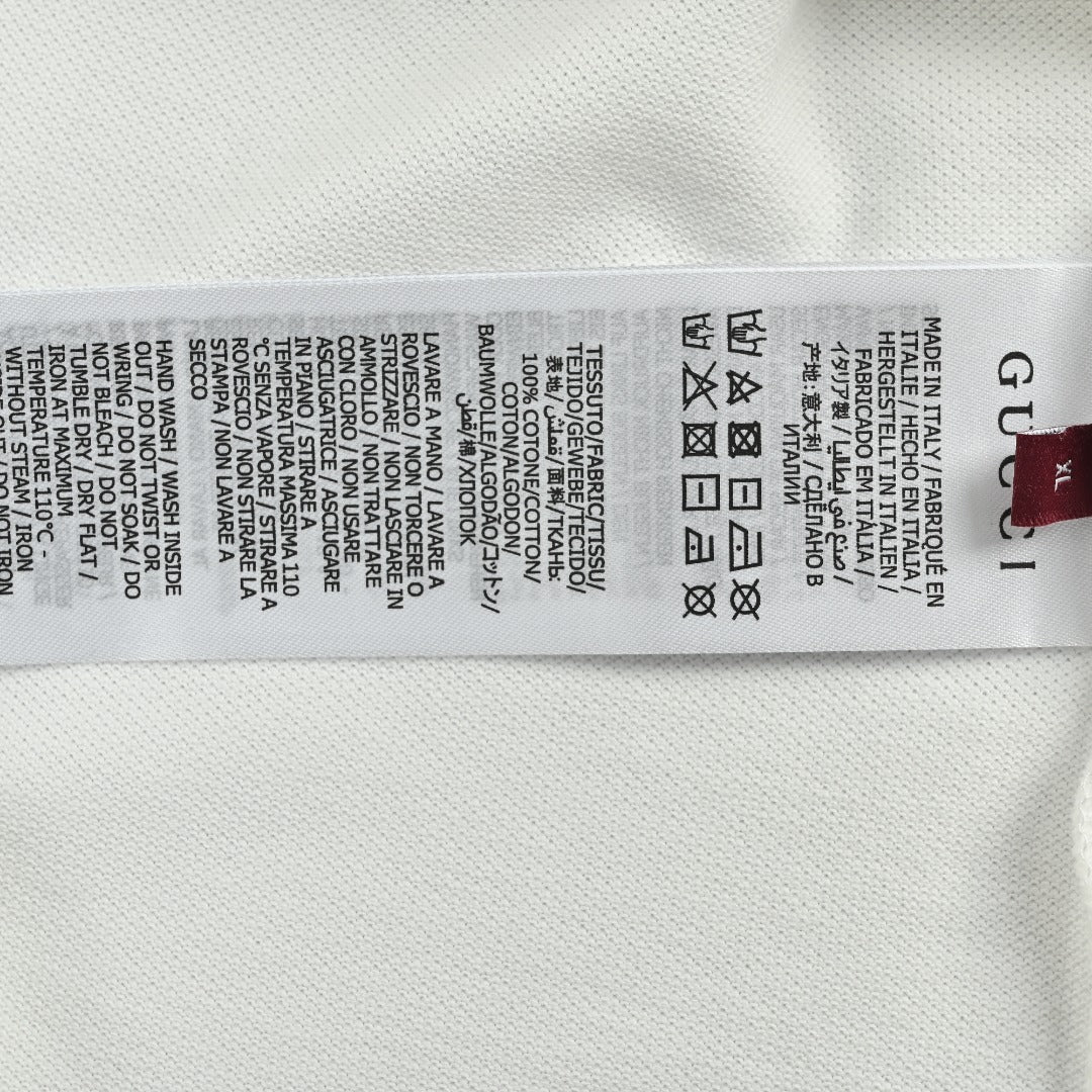 Gucci GUC GG Embroidered Short-Sleeve Polo Shirt - White
