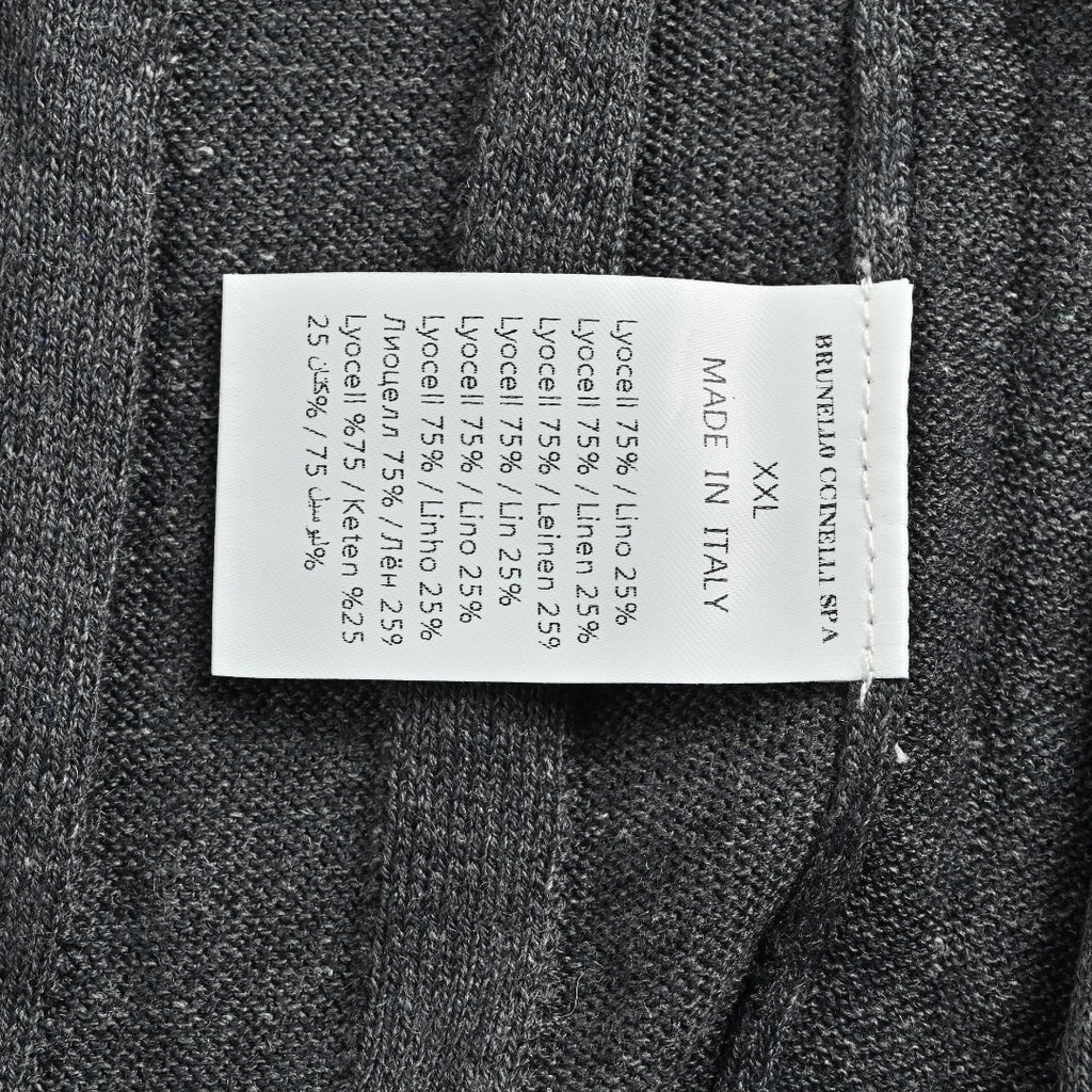 Brunello Cucinelli BC Vertical-Stripe Rib-Knit Short-Sleeve Cardigan - Grey