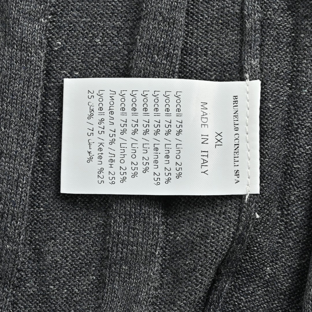 Brunello Cucinelli BC Vertical-Stripe Rib-Knit Short-Sleeve Cardigan - Grey