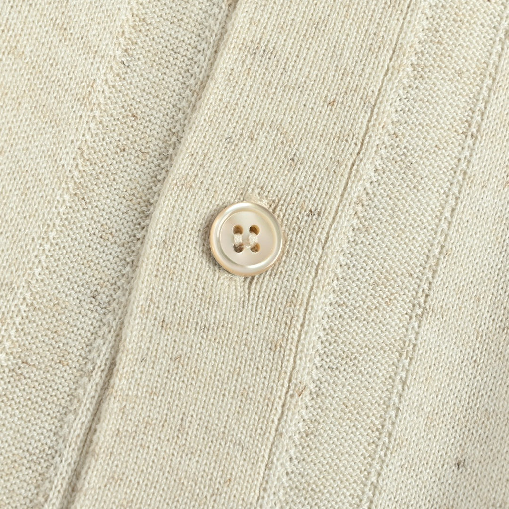 Brunello Cucinelli BC Vertical-Stripe Rib-Knit Short-Sleeve Cardigan - White