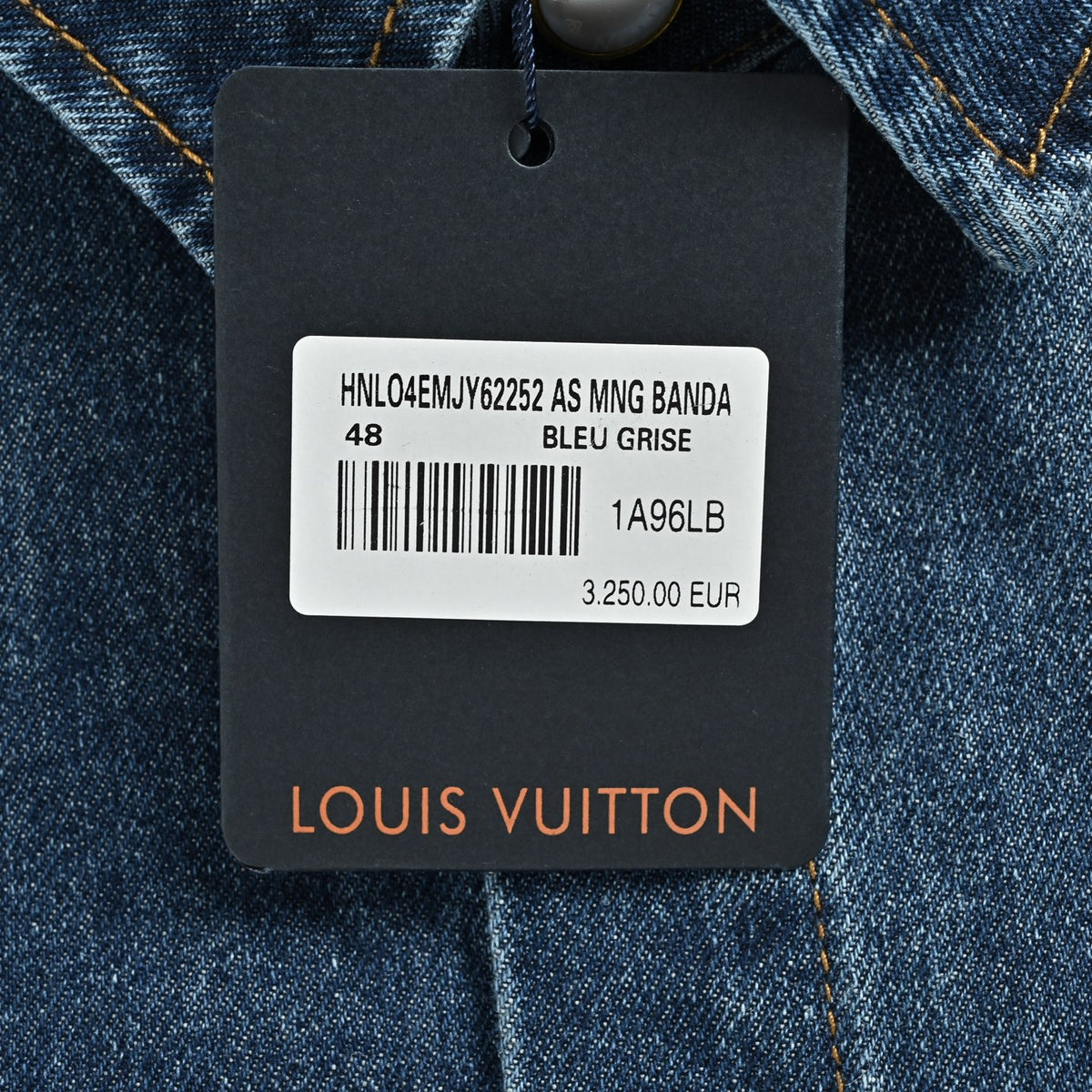 Louis Vuitton LV Pocket Logo Embroidered Short-Sleeve Denim Shirt - Dark Blue