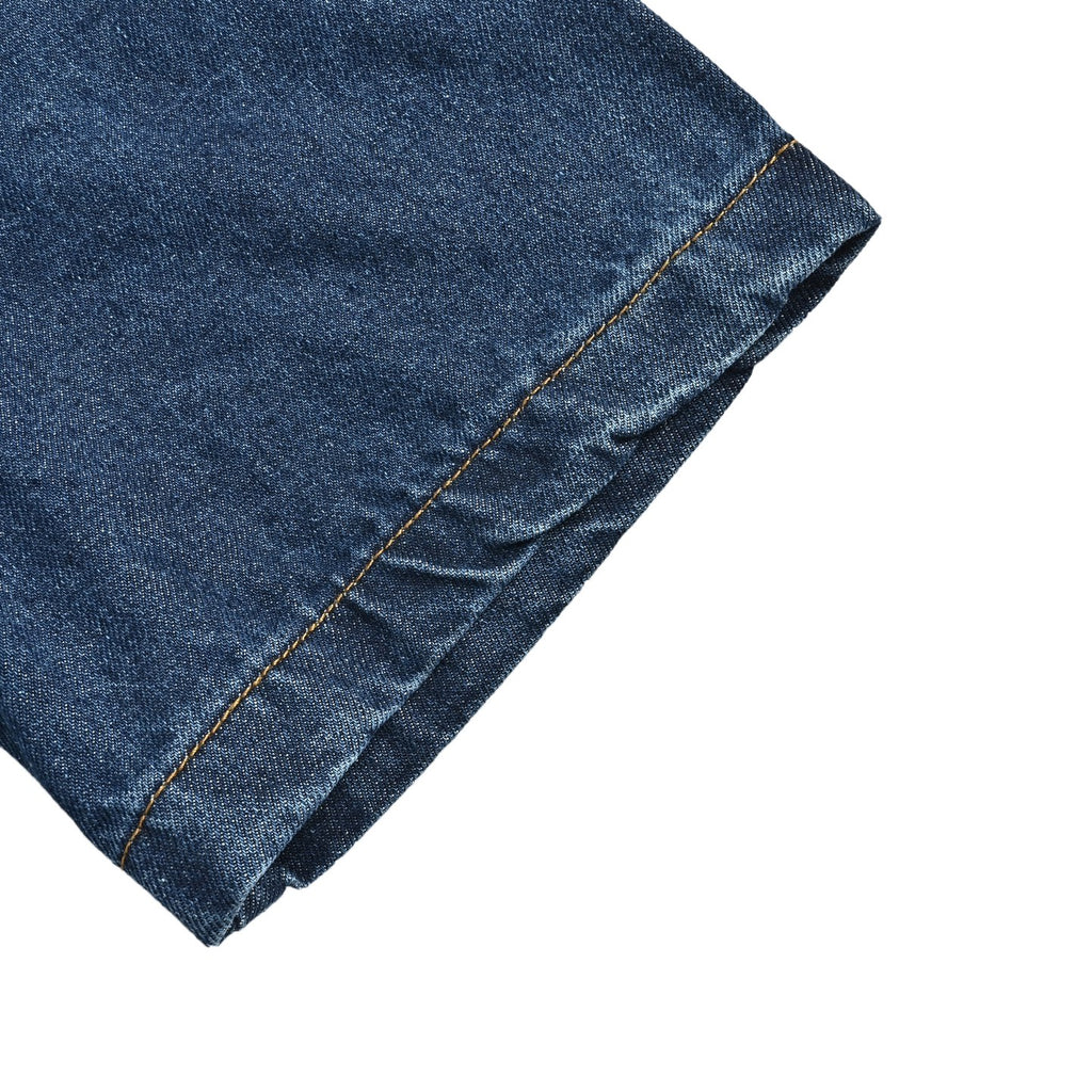 Louis Vuitton LV Pocket Logo Embroidered Short-Sleeve Denim Shirt - Dark Blue