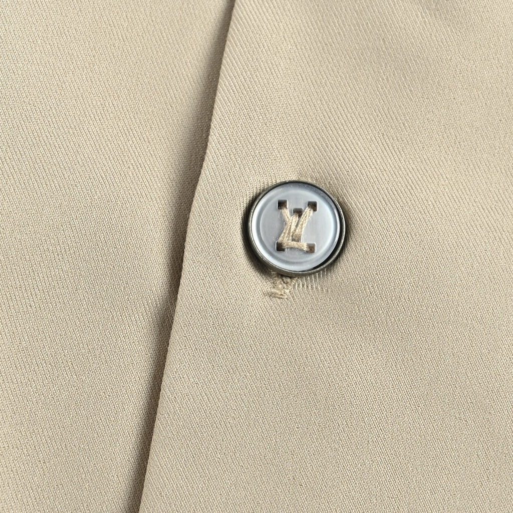 Louis Vuitton LV Pocket Leather Label Silk-Cotton Velour-Blend Short-Sleeve Shirt - Beige
