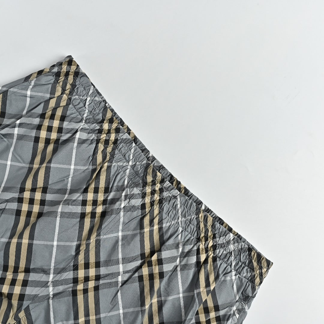 Burberry BBR Diagonal Tartan Check Shorts - Grey Green