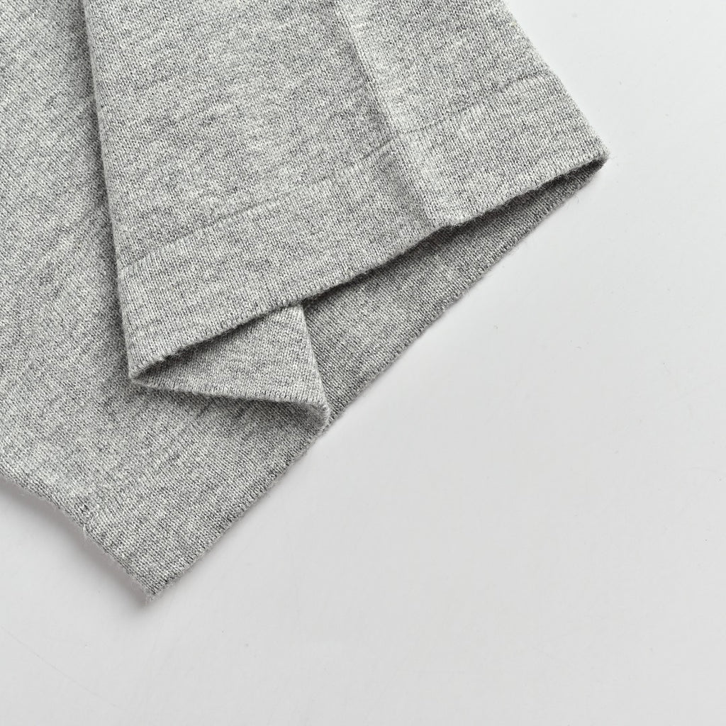 Dior CD Small Logo Knit Dropped-Shoulder Short Sleeve T-Shirt - Grey Marl