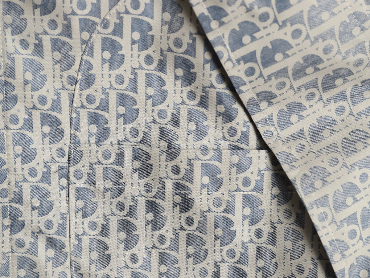 Dior Bee Logo All-Over Print Hooded Zip Jacket