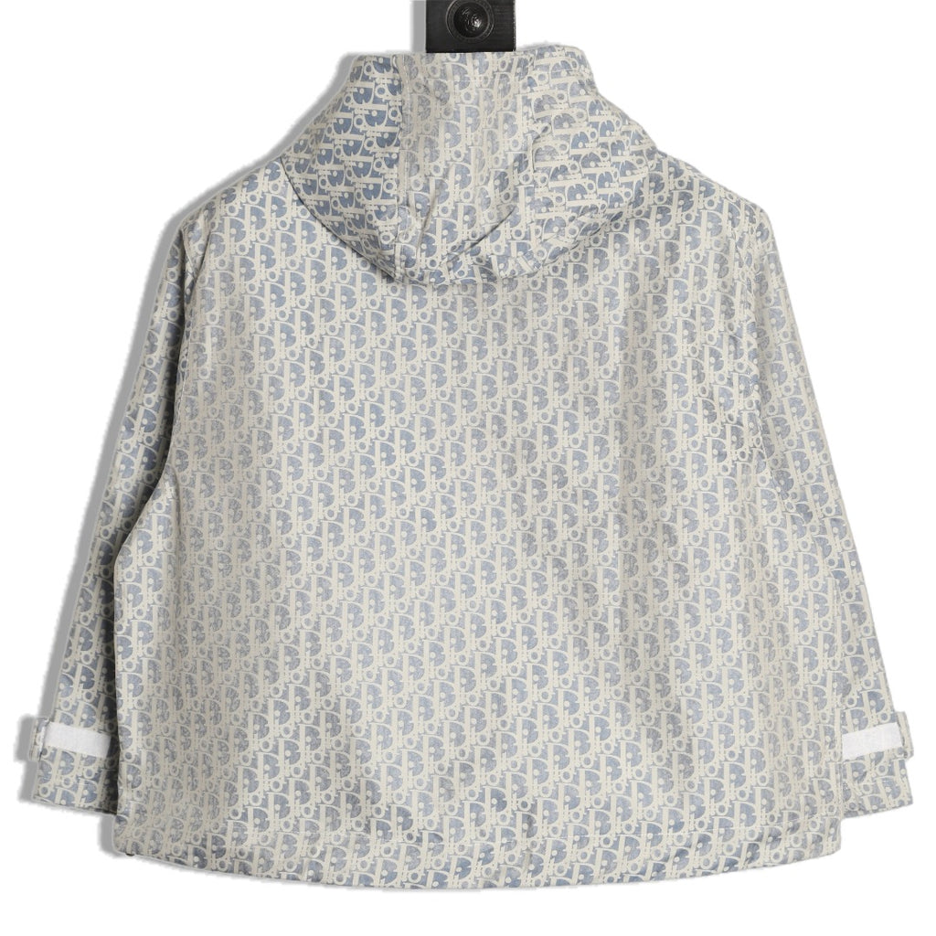 Dior Bee Logo All-Over Print Hooded Zip Jacket