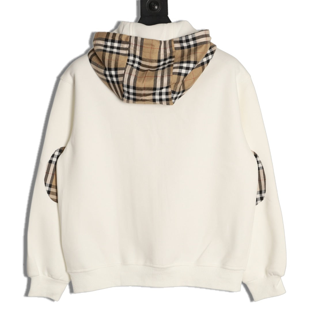 Burberry Check-Panel Hooded Zip Jacket
