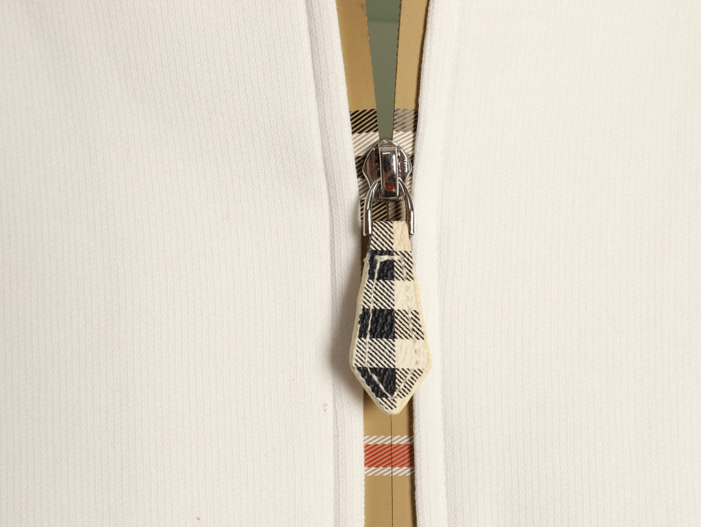 Burberry Check-Panel Hooded Zip Jacket