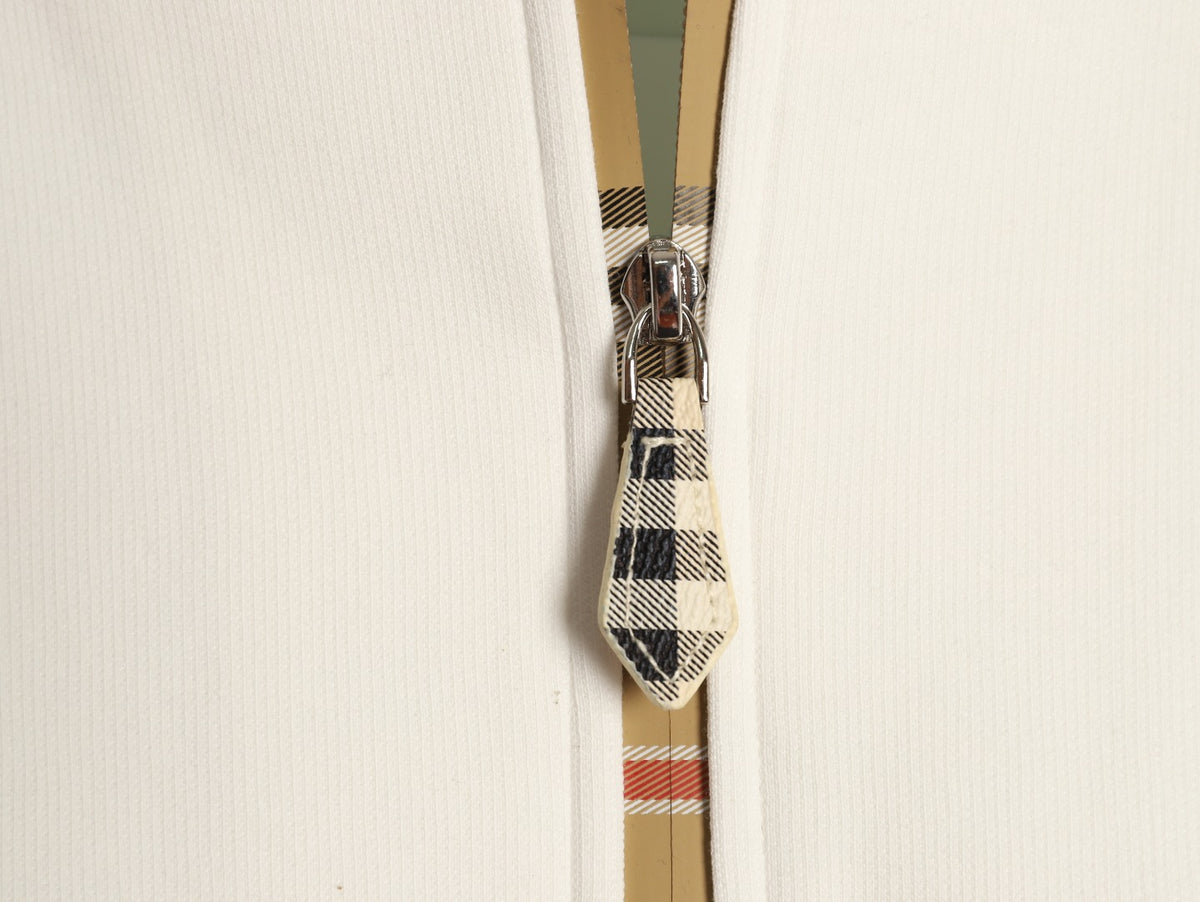 Burberry Check-Panel Hooded Zip Jacket