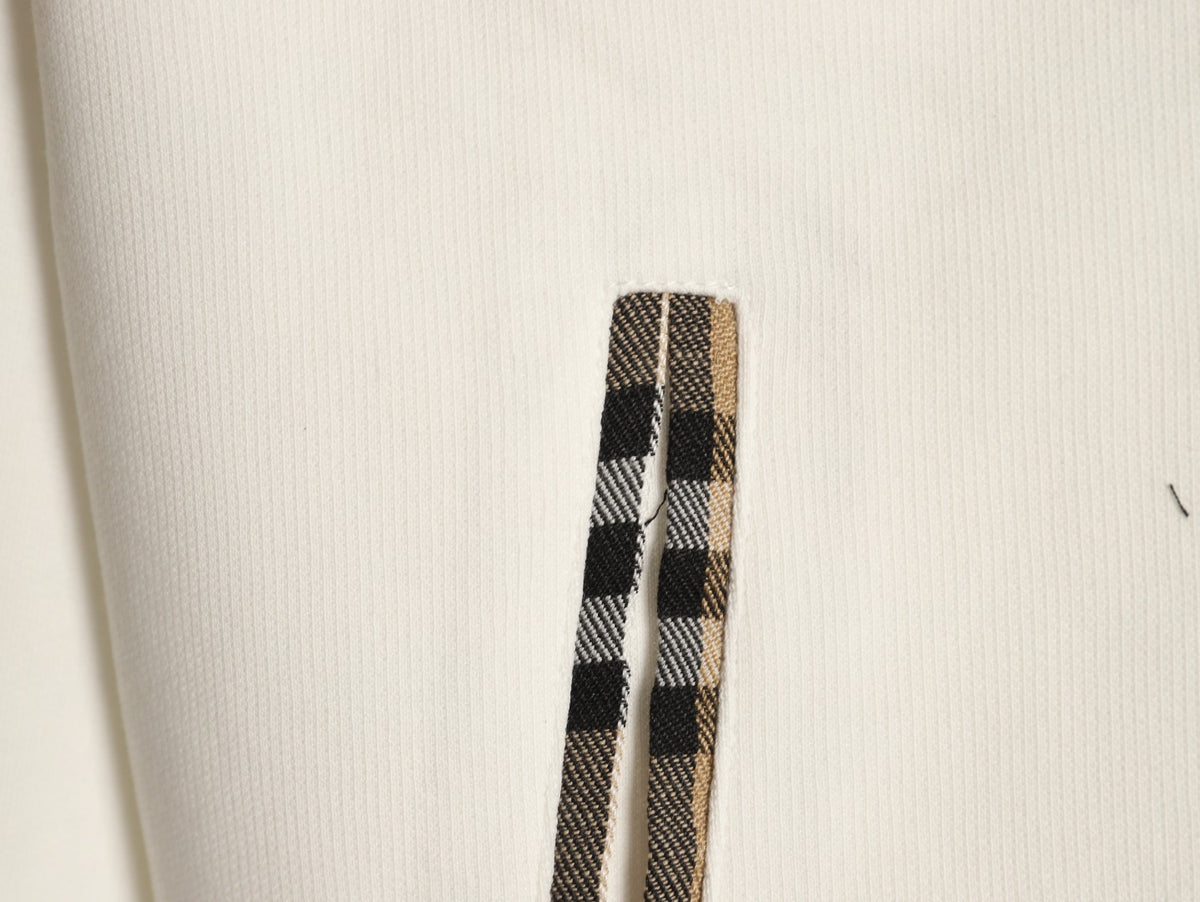 Burberry Check-Panel Hooded Zip Jacket