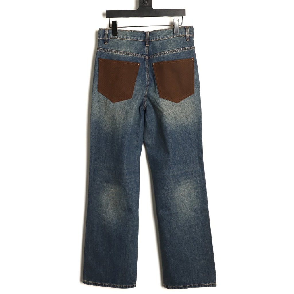 Louis Vuitton LV Denim Jeans with Leather Back Pockets
