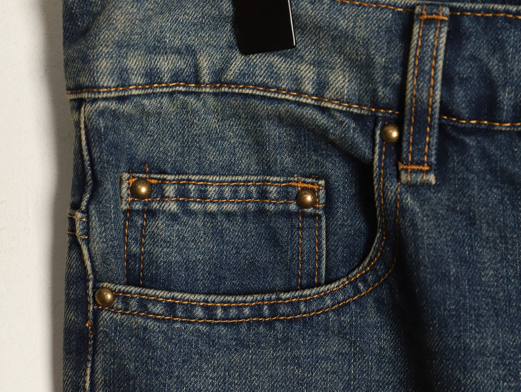 Louis Vuitton LV Denim Jeans with Leather Back Pockets