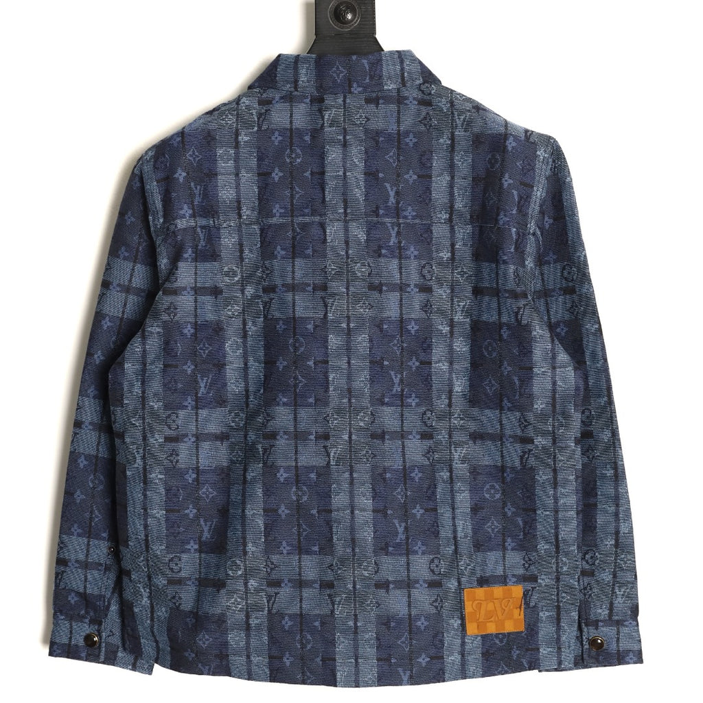 Louis Vuitton LV Blue Check Jacquard Denim Shirt Jacket