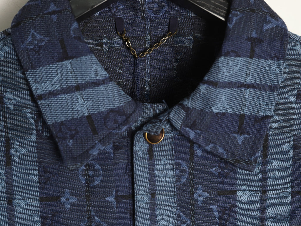Louis Vuitton LV Blue Check Jacquard Denim Shirt Jacket