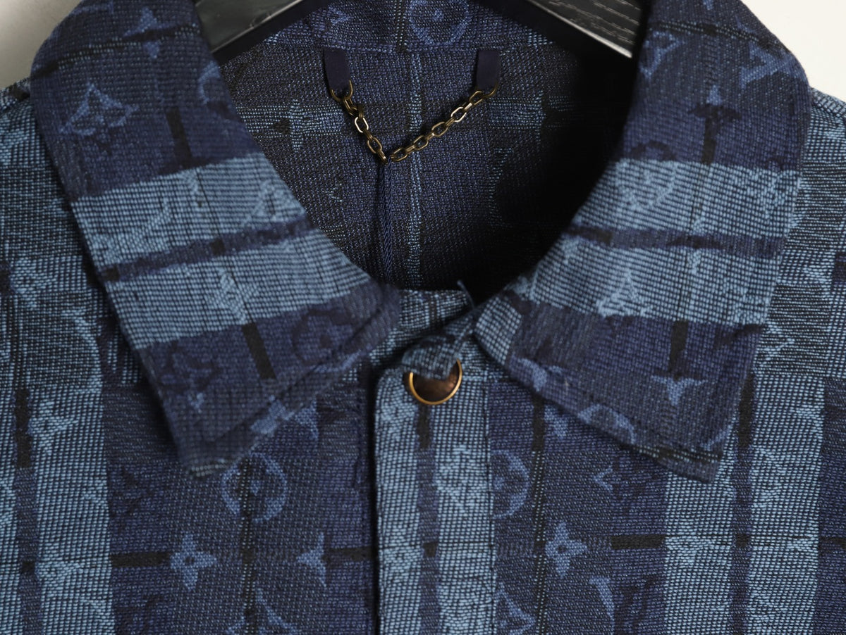 Louis Vuitton LV Blue Check Jacquard Denim Shirt Jacket