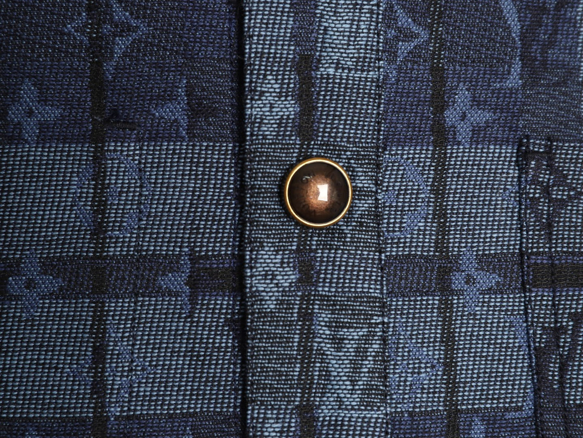 Louis Vuitton LV Blue Check Jacquard Denim Shirt Jacket