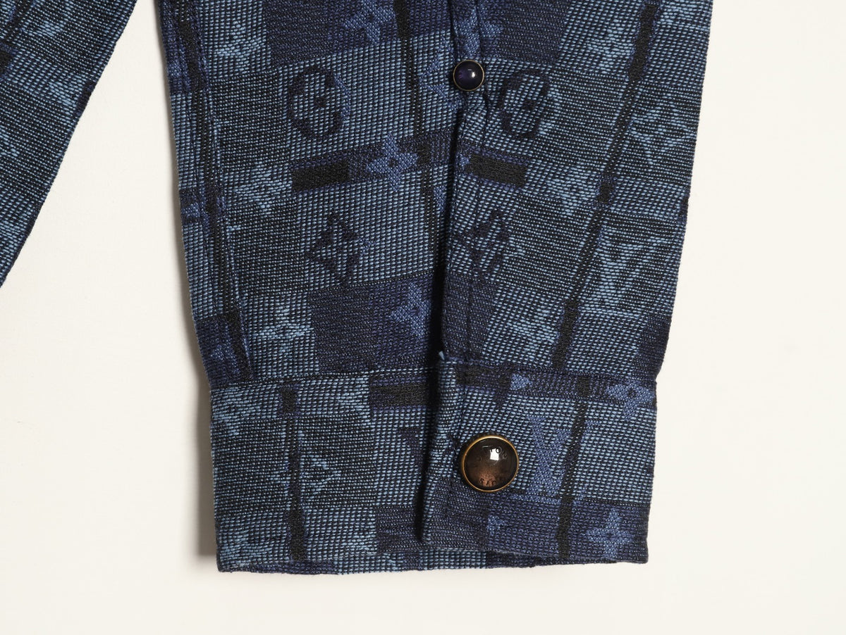 Louis Vuitton LV Blue Check Jacquard Denim Shirt Jacket