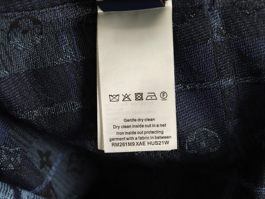 Louis Vuitton LV Blue Check Jacquard Denim Shirt Jacket