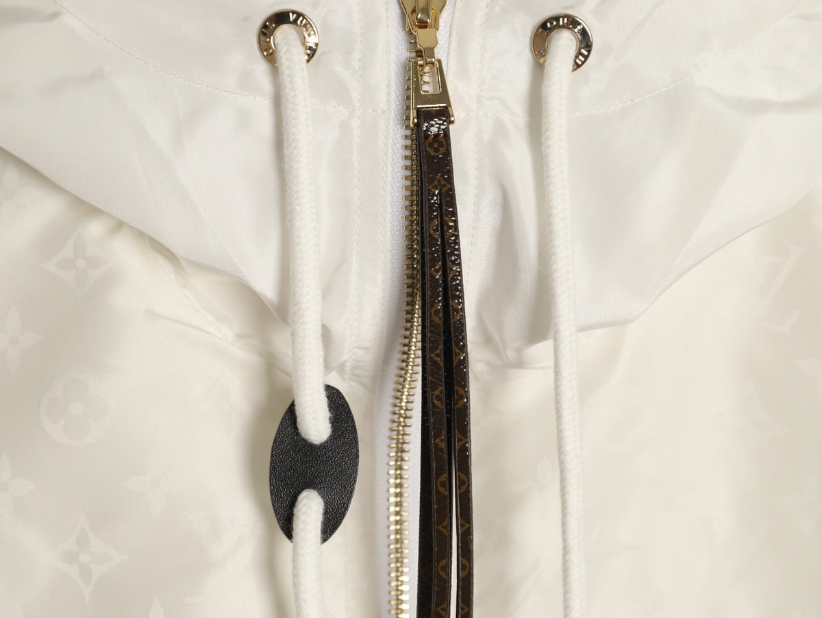 Louis Vuitton LV White Hooded Technical Windbreaker Jacket