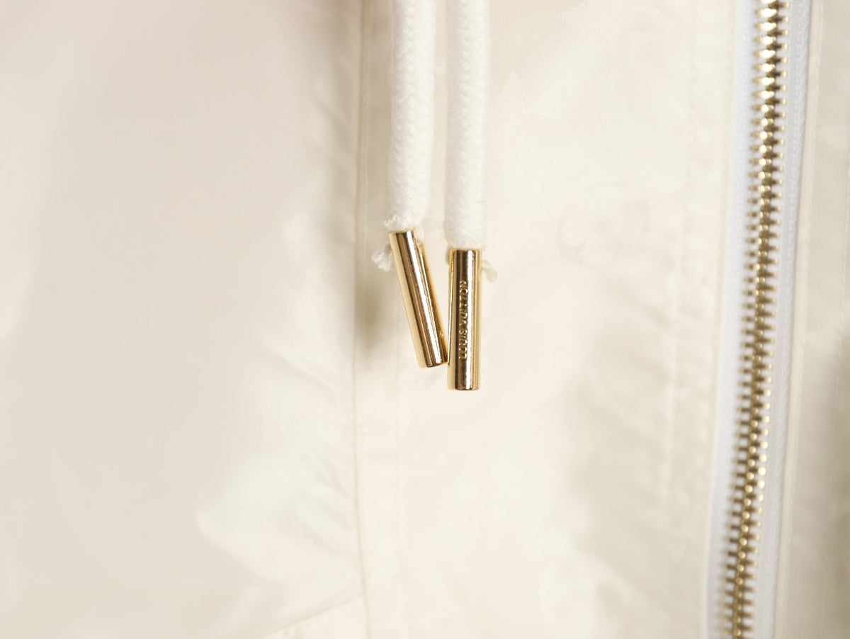 Louis Vuitton LV White Hooded Technical Windbreaker Jacket