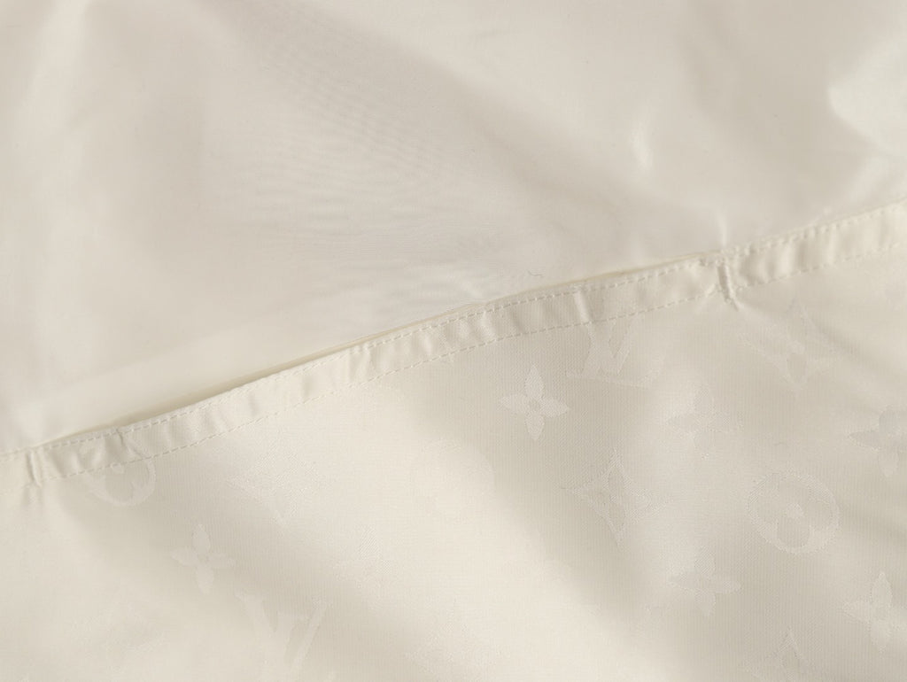 Louis Vuitton LV White Hooded Technical Windbreaker Jacket