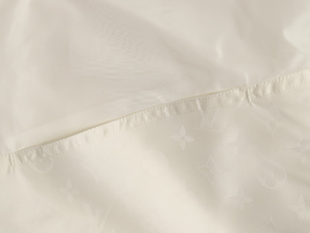 Louis Vuitton LV White Hooded Technical Windbreaker Jacket