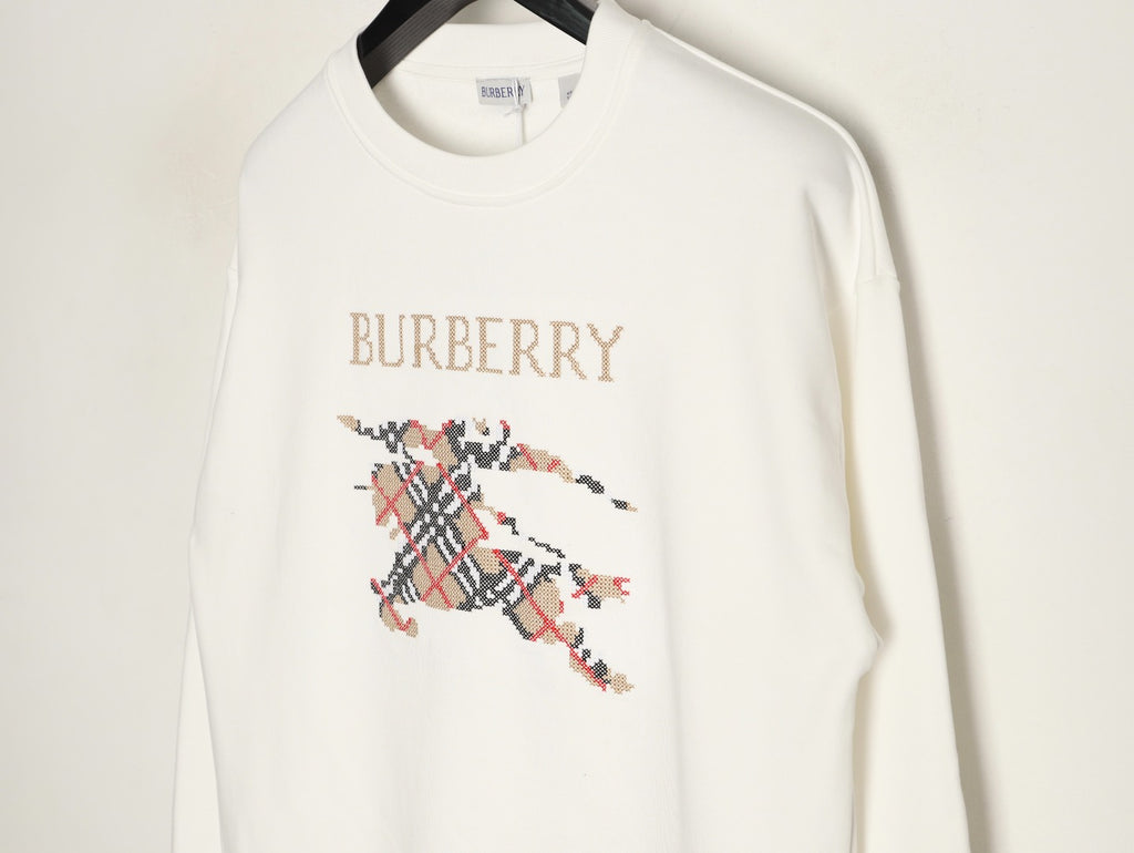 Burberry 25FW Equestrian Knight Cross-Stitch Embroidered Sweatshirt