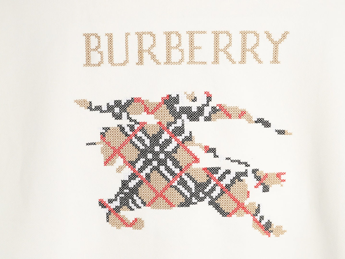 Burberry 25FW Equestrian Knight Cross-Stitch Embroidered Sweatshirt