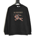 Burberry 25FW Equestrian Knight Cross-Stitch Embroidered Black Sweatshirt