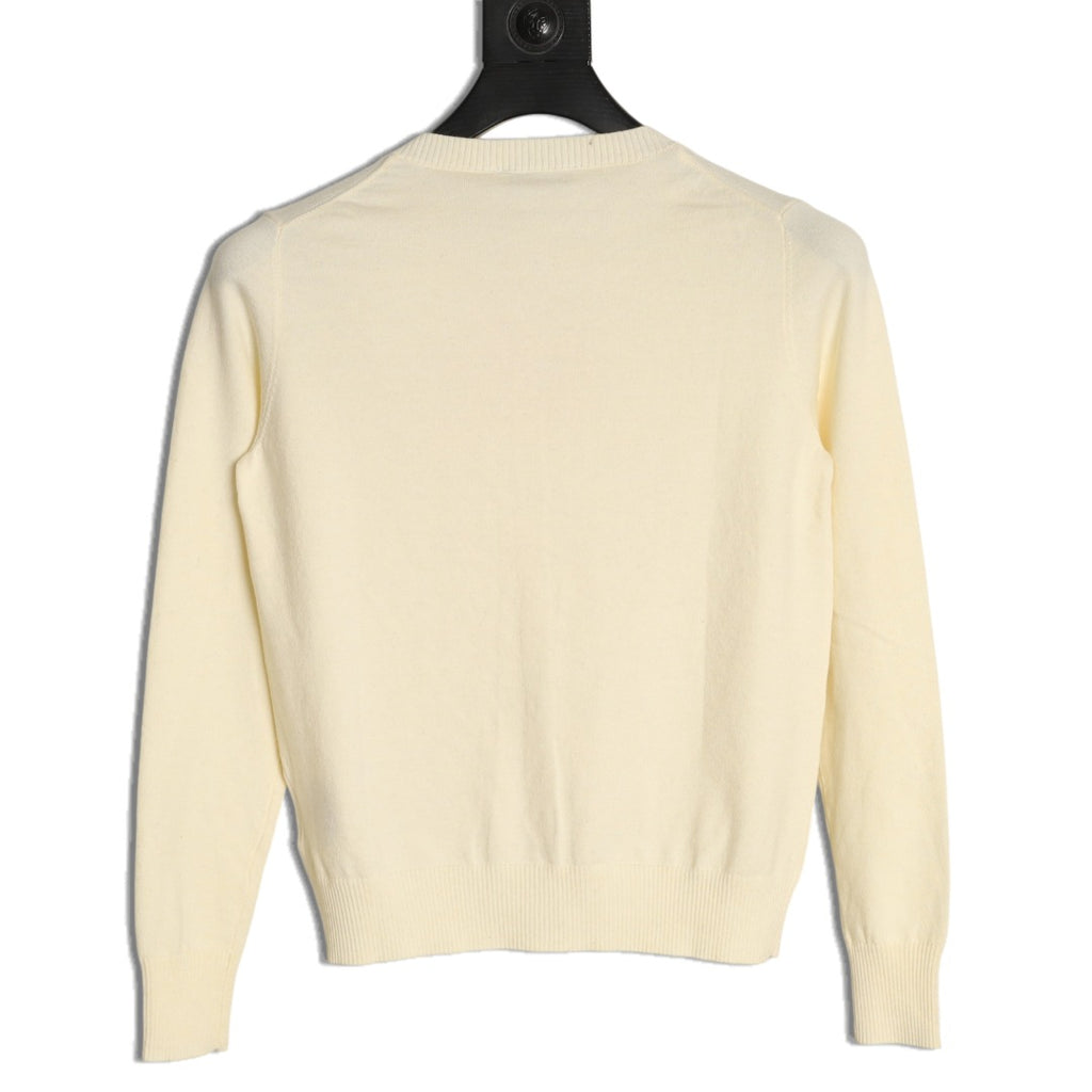 Miu Miu Embroidered Logo Knit Cardigan