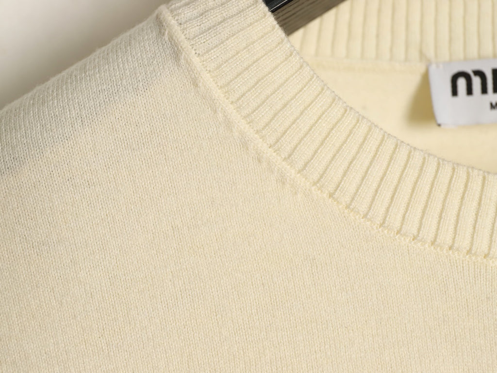 Miu Miu Embroidered Logo Knit Cardigan