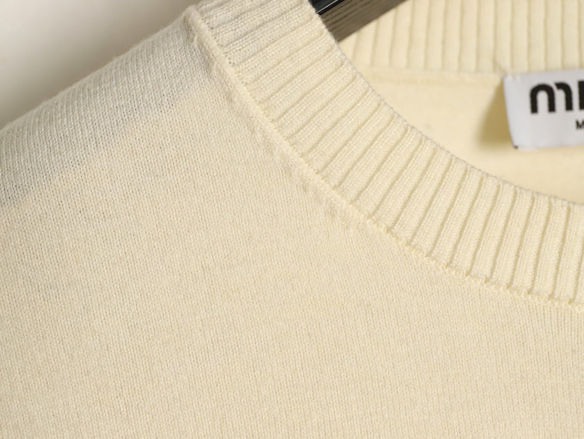 Miu Miu Embroidered Logo Knit Cardigan